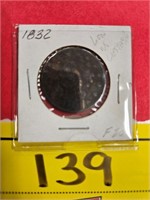 1832 LARGE ONE CENT PIECE