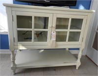 Contemporary two door open face white wash TV