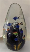 Fish themed art glass paperweight