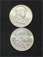 Silver 1963, 1963-D Franklin Half Dollars