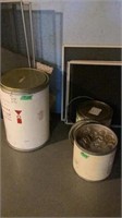 Canning Jars and Cardboard Trash Cans