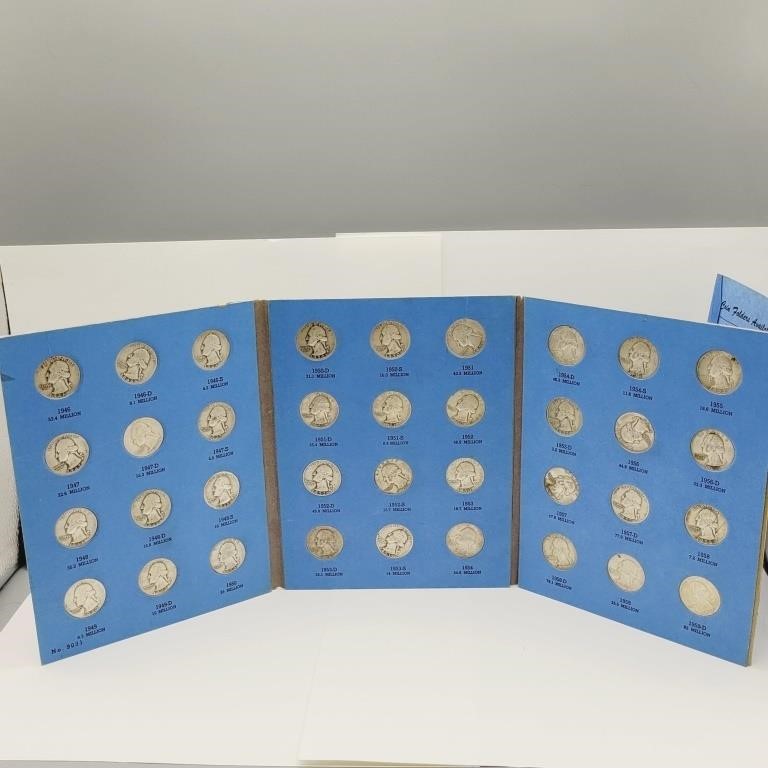 WASHINGTON SILVER 36 QUARTER COMPLETE ALBUM