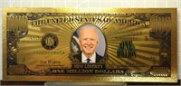 24k gold-plated banknote Joe Biden