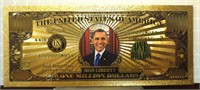 24k gold-plated banknote Barack Obama