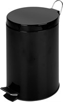 (U) Honey-Can-Do 12L Step Trash Can, Matte, Black