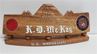 Wood Name Plate Marine Corps 15×7"