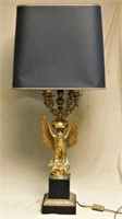 Beautiful Belgian DeKnudt Gilt Eagle Table Lamp.