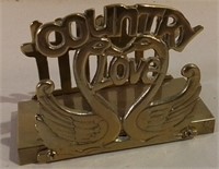 Brass Country Love Napkin Holder