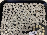 Lot of silver quarters.