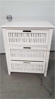 WHITE 3-DRAWER SIDE TABLE