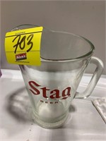 GLASS STAG BEER PITCHER