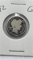 Of) 1892 Barber Dime condition good