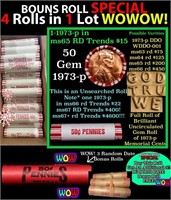 THIS AUCTION ONLY! BU Shotgun Lincoln 1c roll, 197