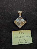 14k White Gold 17.1g Pendant with 3cwt Diamonds