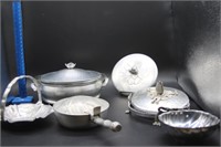 Lot of Vintage Aluminum Serving pieces