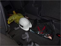 Contents of Back Seat of Truck - Straps Hardhat