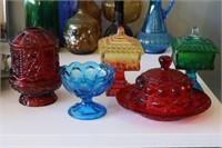 Vintage Glassware. Covered Dishes