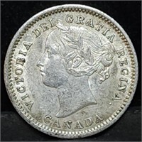 1870 Canada Silver 10 Cents High Grade Victoria