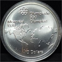 1973 Canada $10 Olympic Silver Dollar in Capsule