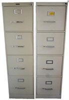 Two Metal Filing Cabinets w/ Contents