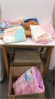 Lot of bedding, single bed comforter, numerous