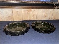 Two mid century Fostoria coin ashtrays one does