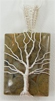 Fossil Coral Wire-Wrapped Family Tree 2" Pendant