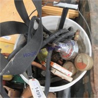 Bucket , coal dust pan, gauges etc