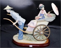 Large Lladro "A Rickshaw Ride" figurine