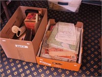Box of maps including National Geographic and a