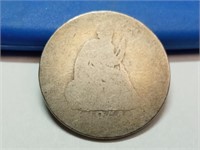 OF) 1850's seated liberty silver quarter