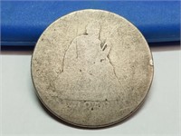 OF) 1850's seated liberty silver quarter
