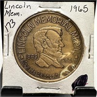 1965 LINCOLN MEMORIAL MEDAL / TOMB OF LINCOLN