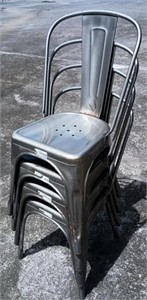 4 retro metal chairs