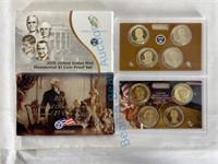 2, 1 dollar presidential coin proof sets