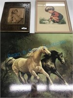 Group of 3 Wall Art inc Horses