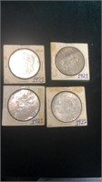 Lot of 4 Silver Dollars Dated 1921