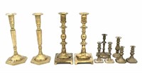 Grouping of Brass Candlesticks