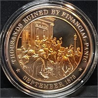 Franklin Mint 45mm Bronze US History Medal 1873