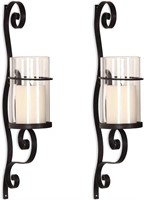 Asense Iron and Glass Vertical Wall Hanging Candle