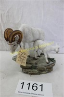 Homco Ram Big Horn Sheep & Lamb Figurine