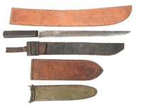 WWI & WWII US MILITARY MACHETE & KNIFE SHEATHS LOT