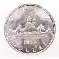 Canada 1954 Silver Dollar MS62 ICCS
