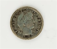 Coin Rare & Scarce Dated 1894-O Barber Dime -F