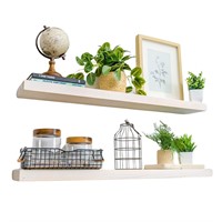 Willow & Grace's 36" White Wash Wall Shelf - Wall