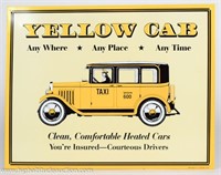 Yellow Cab Embossed Metal Sign