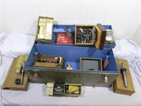 Tool box containing mostly vintage reloading