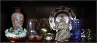 Blue Glass Vase, Ceramic Pieces, Wax Warmer +++