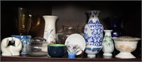 Asian Style Vases, Glass Pitchers, Figures +++