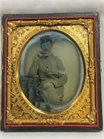 Civil War Soldier Ambrotype Photo – Seated